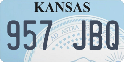 KS license plate 957JBQ