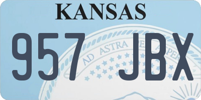 KS license plate 957JBX