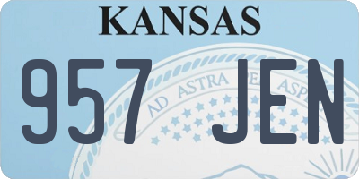KS license plate 957JEN