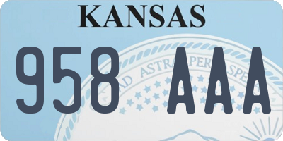 KS license plate 958AAA
