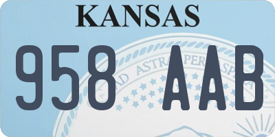 KS license plate 958AAB