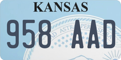 KS license plate 958AAD