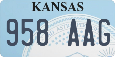 KS license plate 958AAG