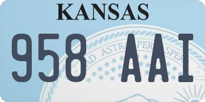 KS license plate 958AAI