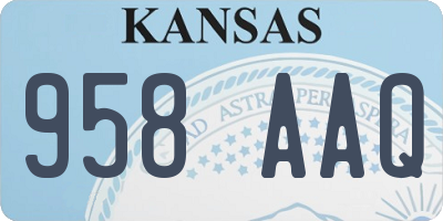 KS license plate 958AAQ
