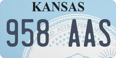 KS license plate 958AAS