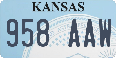 KS license plate 958AAW
