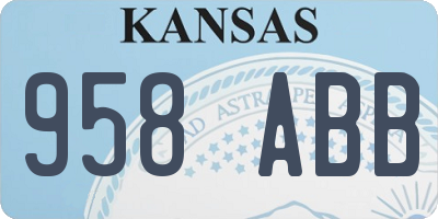 KS license plate 958ABB