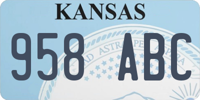KS license plate 958ABC