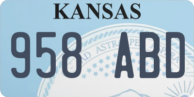 KS license plate 958ABD