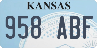 KS license plate 958ABF