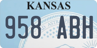 KS license plate 958ABH