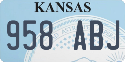KS license plate 958ABJ