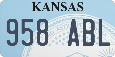 KS license plate 958ABL