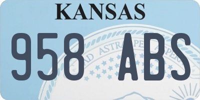 KS license plate 958ABS