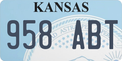 KS license plate 958ABT