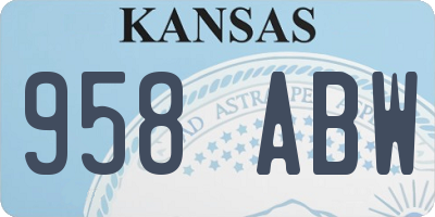 KS license plate 958ABW