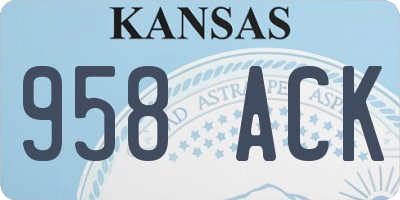 KS license plate 958ACK