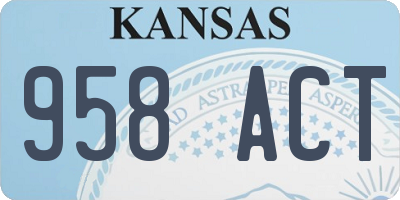 KS license plate 958ACT