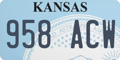 KS license plate 958ACW