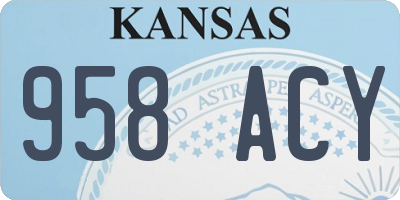 KS license plate 958ACY