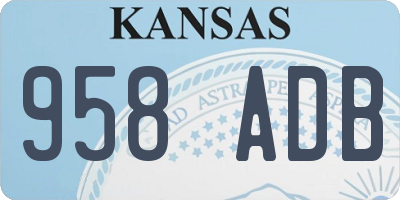 KS license plate 958ADB