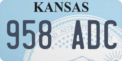 KS license plate 958ADC