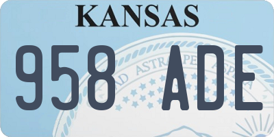 KS license plate 958ADE