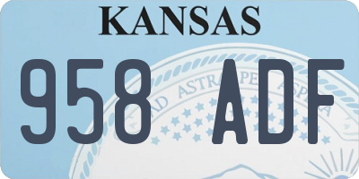 KS license plate 958ADF