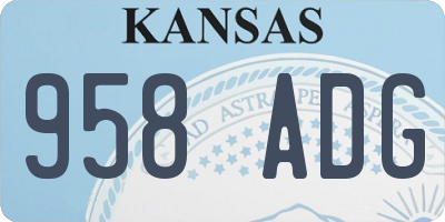 KS license plate 958ADG