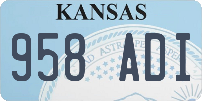KS license plate 958ADI