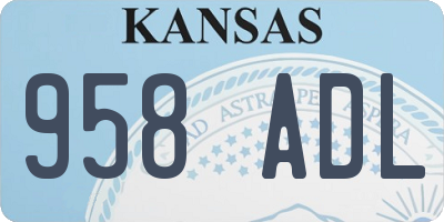 KS license plate 958ADL