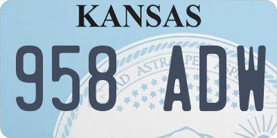 KS license plate 958ADW