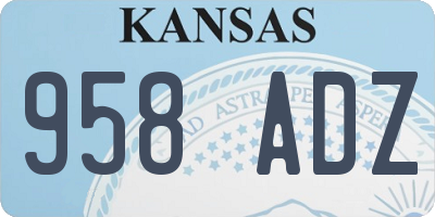 KS license plate 958ADZ