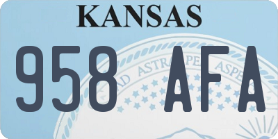 KS license plate 958AFA