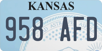 KS license plate 958AFD