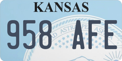 KS license plate 958AFE