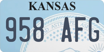 KS license plate 958AFG