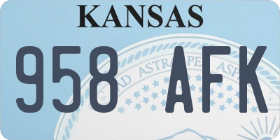 KS license plate 958AFK