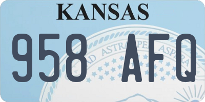 KS license plate 958AFQ