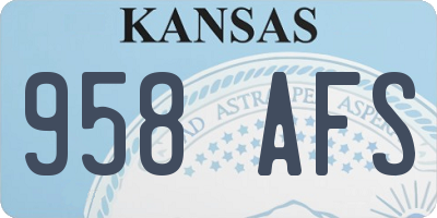 KS license plate 958AFS