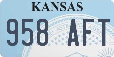 KS license plate 958AFT
