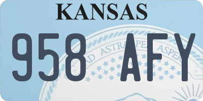 KS license plate 958AFY