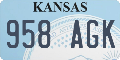 KS license plate 958AGK