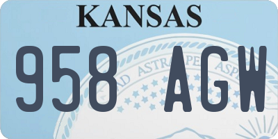 KS license plate 958AGW