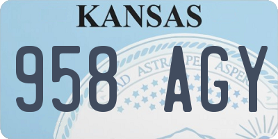 KS license plate 958AGY