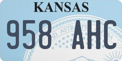 KS license plate 958AHC