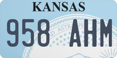 KS license plate 958AHM