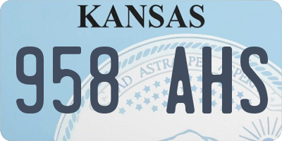 KS license plate 958AHS