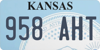 KS license plate 958AHT